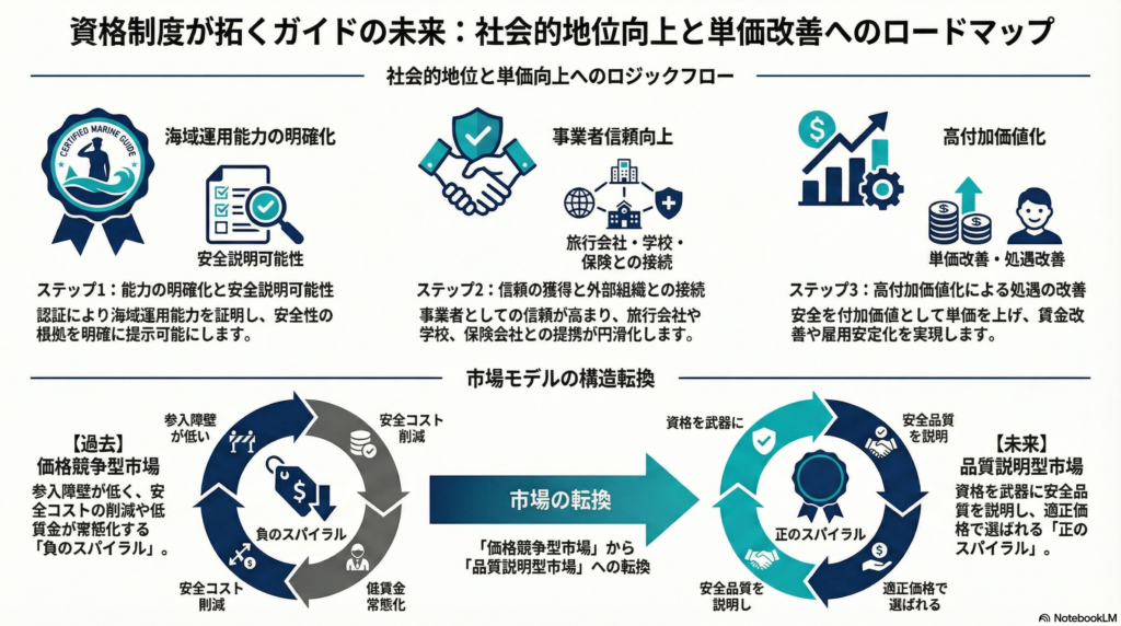 資格制度が拓くガイドの未来：社会的地位向上と単価改善へのロードマップ
