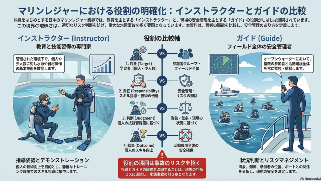 マリンレジャーにおける役割の明確化