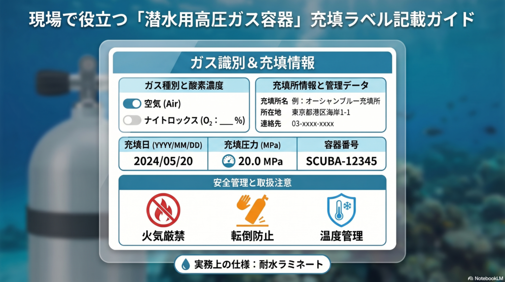 ガス識別＆充填情報
