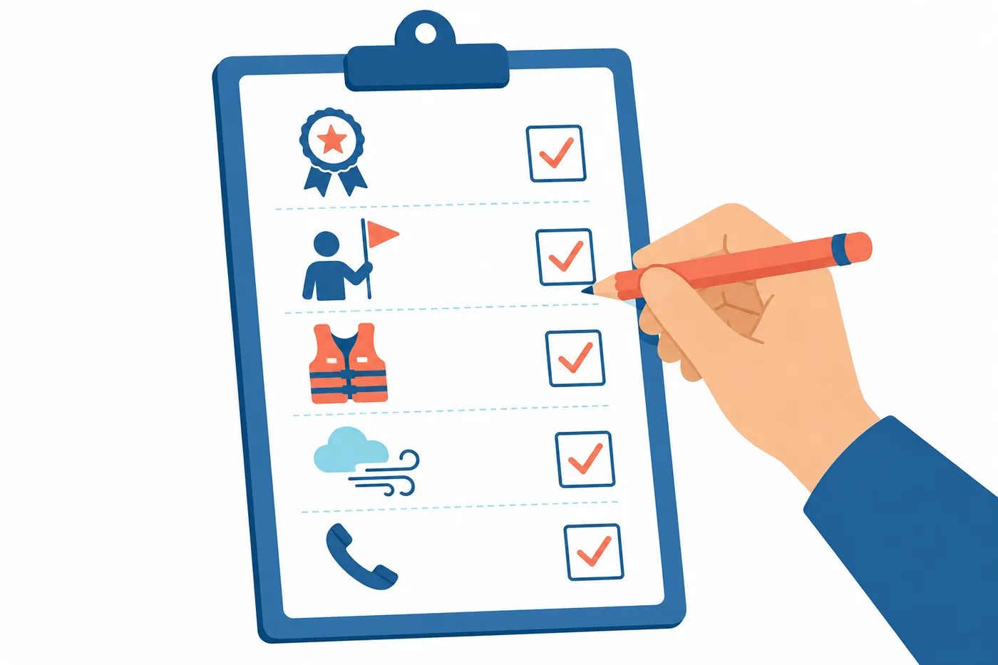 Illustration: five things to check before booking a marine activity