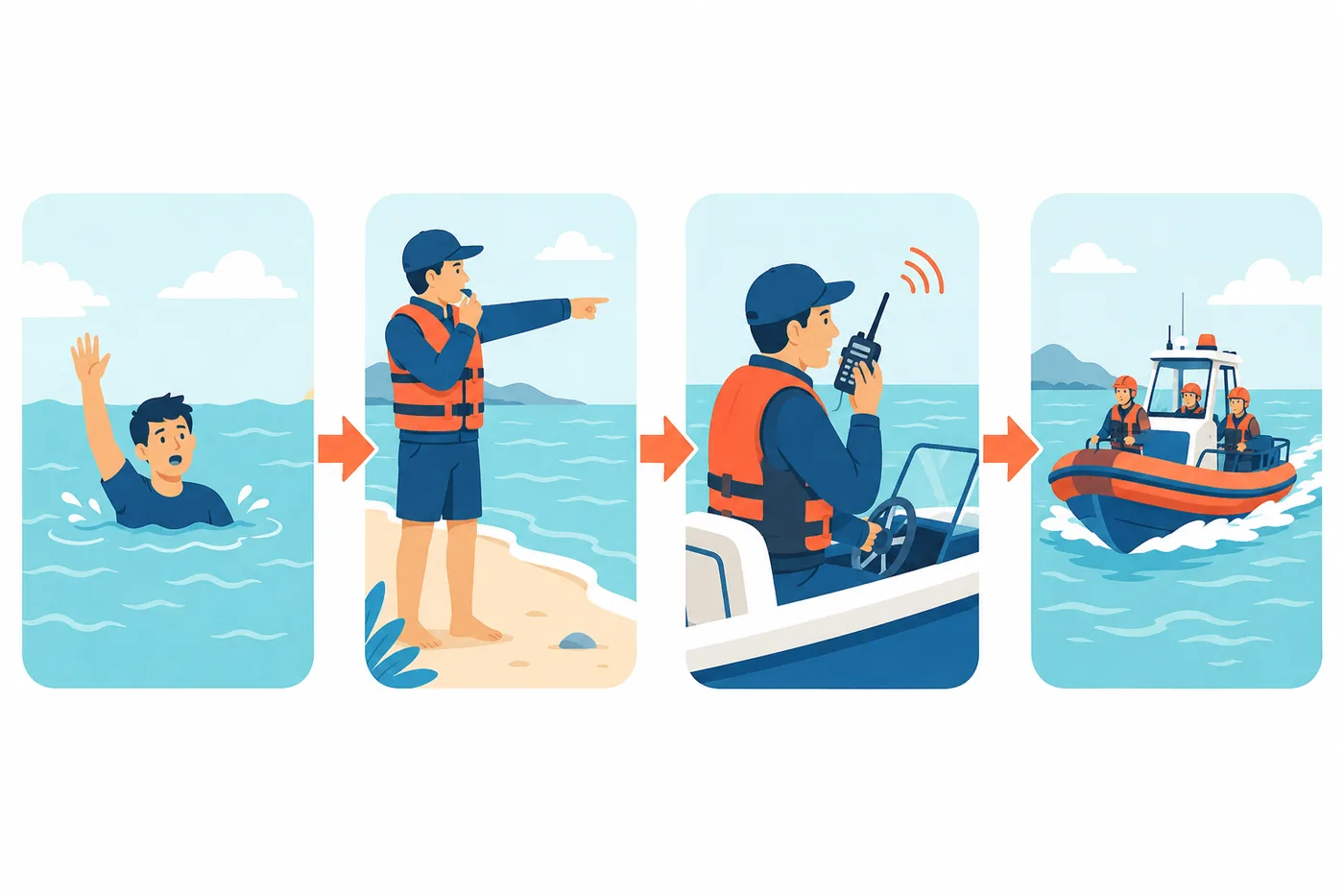 Illustration: the basic sequence of a marine emergency response