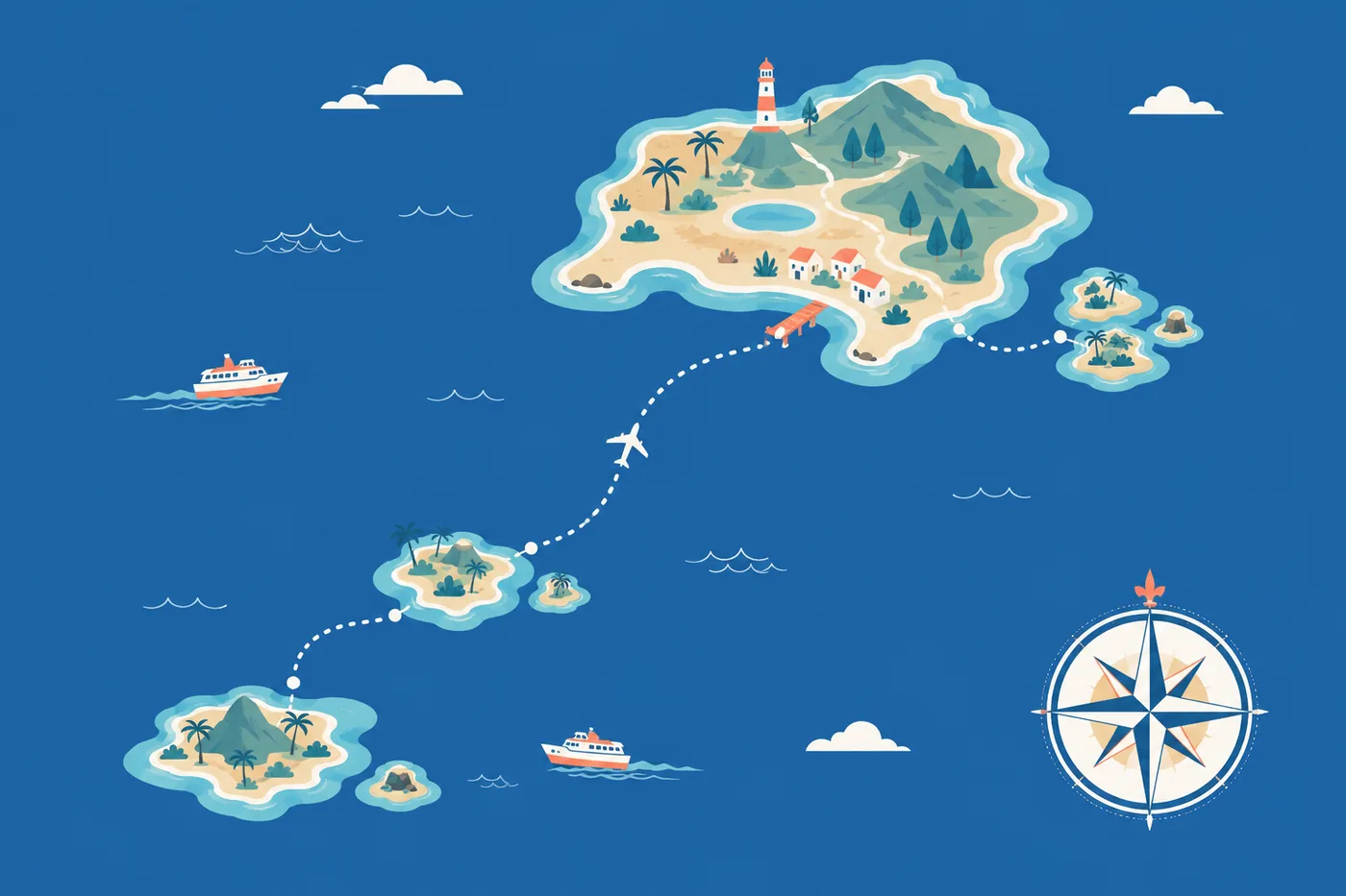 Illustration: Okinawa's islands form several distinct clusters reached by air and ferry